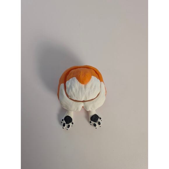 3D Printed Corgi Butt-ton Fidget Clicker, orange/white, toy - Picture 1 of 1